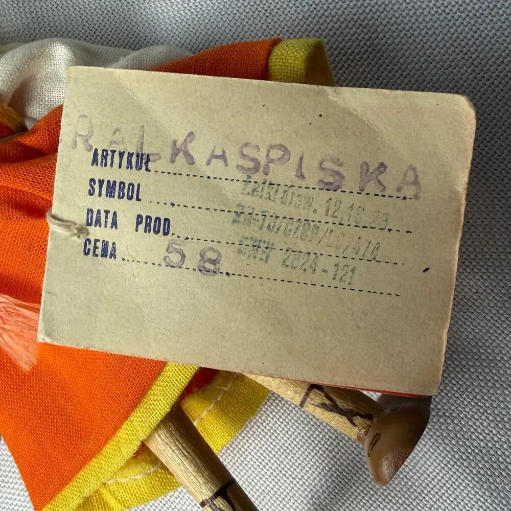 VTG Polish Gromada Wood Peg Dolls Pair Spisz Folk Costume Original Tags 1970s